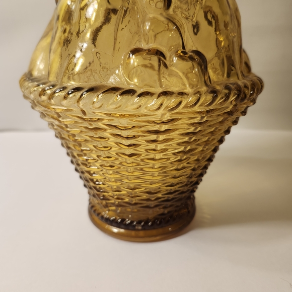 Vintage Empoli Amber Fruit Basket Italian Genie Bottle Decanter- PLEASE READ - Picture 2 of 11